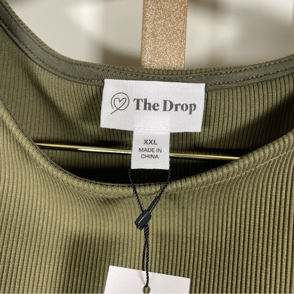 The Drop Ribbed Cutout Bodysuit with side straps - Olive Green - Size XXL - Picture 5 of 13